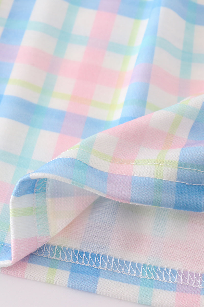 Pink plaid bow bloomer set
